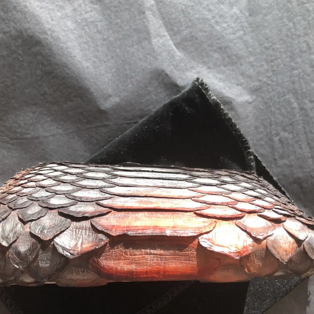 Men Snake Leather Two fold Wallet NWB